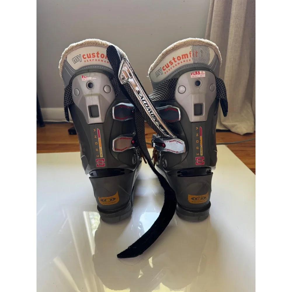 Salomon Irony 8 Women's Ski Boots Size 24.5 Mondo US 7.5 Grey Gold Alpine